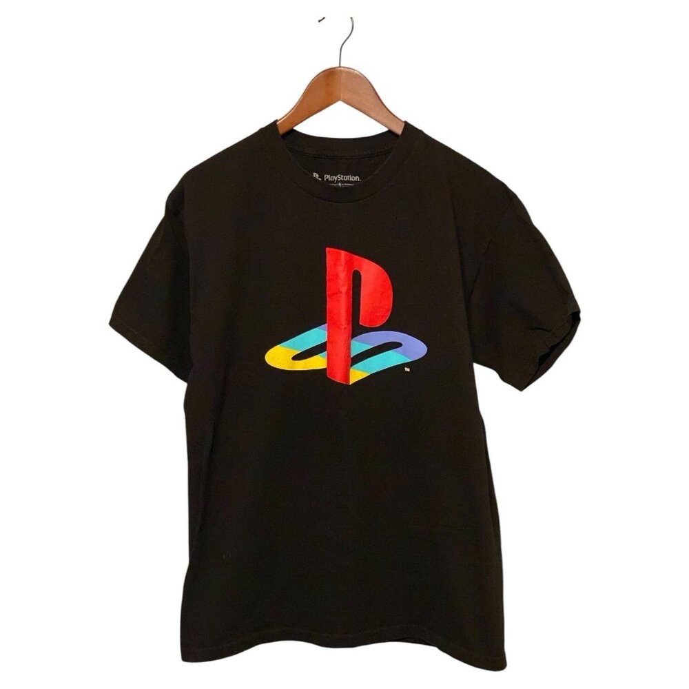 Playstation Logo Black S/S T-Shirt Men's Size L Large